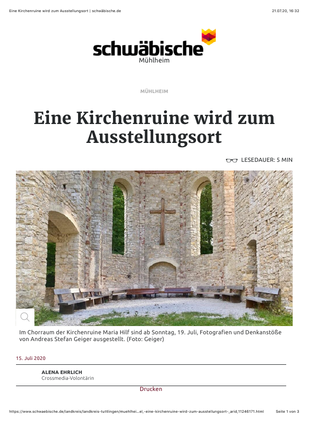 Eine Kirchenruine wird zum Ausstellungsort