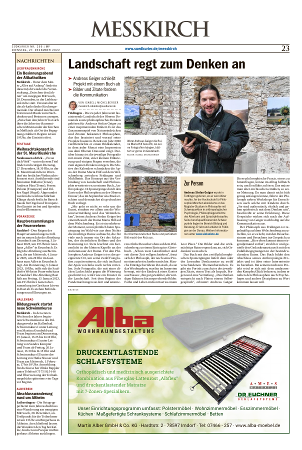 Oberes Donautal regt zum Denken an